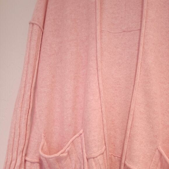 Pilcro Anthro Pink 100% Cashmere Pink Open Front Long-Line Mafalda Cardigan Sz S - Picture 4 of 9